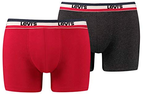 Levi's Boxer, Boxer Uomo, Rosso/Nero 01, S