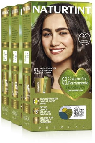 Naturtint Biobased | Haarfarbe Oohne Ammoniak | 4G Kastaniengold | Hoher Anteil an natürlichen Inhaltsstoffen | 3er Pack | 510 ml