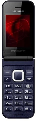 Aiwa FP-24BL: Teléfono Móvil Senior 2.4 con Doble Pantalla, Dual SIM, Conexión Bluetooth, 32MB RAM + 32 MB ROM, microSD, diseño Slim, Azul