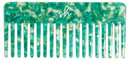 Simply Hair Wide Tooth Comb for Curly Hair - Shower Comb, Durable and Lightweight Curl Brush (Green)