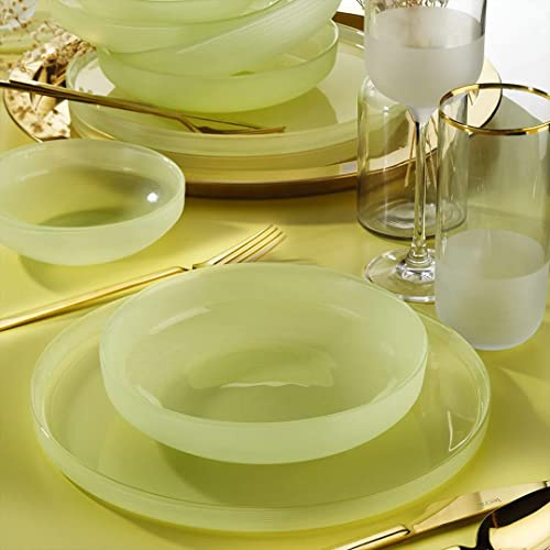 Fecra Circle 18 Piece Dinner Set for 6 People, Green