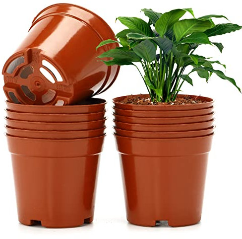 KINGLAKE 12 Pièces 7.5CM Petit Pots de Fleur pour Semis, Pot Plante Semi en Plastique,Mini Pot de Fleur Interieur,Adapté Semis, Fleurs, Succulentes