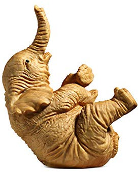 DERBUT Skulptur Statue Dekorative Sammlerstücke Holz Elefant Statue Holzfiguren Handwerk Geschenk Dekoration Dekor Tier
