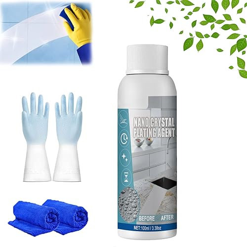 Stone Nano - Agente de chapado de cristal, limpiador de mármol, removedor de manchas, agente de chapado de cristal de piedra, pulidores de limpieza de piedra de mármol, limpiador multiusos para mármol