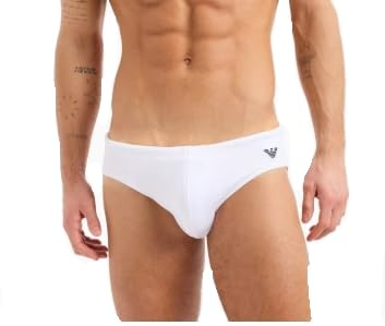 Emporio Armani Slip da Bagno Slip da Uomo, Bianco, M
