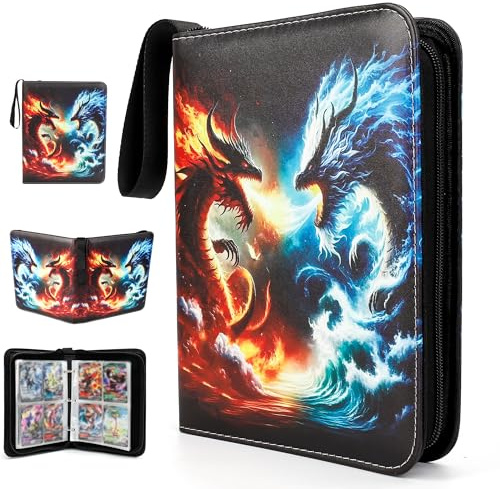 LearnToy ​​Premium Exo-Tec Sammelalbum mit 400 Seitenlade-Taschen - Wasserdichtes Kartenalbum mit Reißverschluss für TCG, Board Games & Collectibles​​