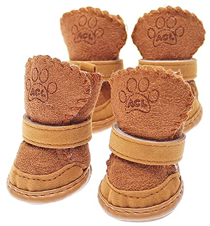 PPGGOPP Zapatos para Perros,4PCS Protector de Pata de Botas para Perros,Zapatos de Invierno para Perros,Zapatos Impermeables para Perros para Perros Antideslizantes,Botas Perro para Perros Pequeños