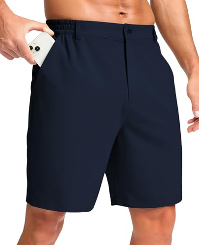 crazy bean Pantaloncini Uomo Corti Bermuda Estivi Cargo da Golf Elasticizzati con Tasche Casual Shorts Leggeri Blu Navy L