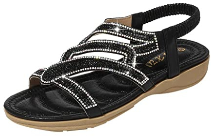 Generico Sandali Gioiello Donna Scarpe Aperte Estive Strass Luminosi