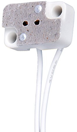 Confezione da 6 portalampada G4 GX5.3 rettangolare in porcellana per lampadine alogene a LED MR16 MR11 con cavi da 6 pollici