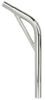 Alta Steel Lay Back Bike Seat Post with Support, Multiple Sizes & Colors (Chrome, 25.4mm)