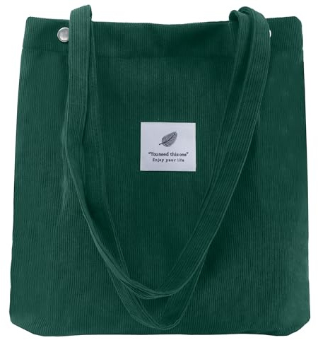 ZhengYue Corduroy Totes Bag,Women Cord Shoulder Handbags for Women Girls Big Capacity Shopping Tote Bag with Inner Pocket for School Shopping Work College Casual
