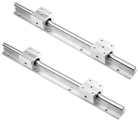 S SIENOC 2 Stück 300mm 30cm SBR16 Linearführung Gleitschiene Welle mit 4 Stück SBR16UU Lagerblock 3D Drucker CNC Teile Kohlenstoffreicher Stahl Chrom