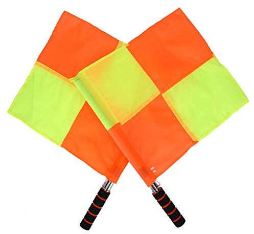 2 Pcs Linesman Flags Referee Linesman Flag with Sponge Handle & Storage Bag for Sports Match Soccer Football Hockey Training