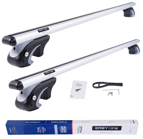 DGH SYSTEM Kompletter Aluminium-Dachträger Relingträger Easy Line Basic Plus 135 cm kompatibel mit Volkswagen Sharan II MPV 2010-2022 mit offener Dachreling, abschließbar, Nutzlast 90 kg
