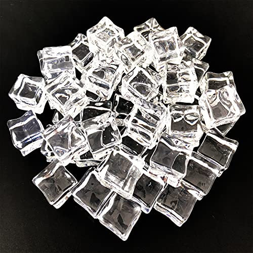 50 Pezzi di Cubetti di Ghiaccio in Acrilico, Decorazione di Cubetti di Ghiaccio in Acrilico, Cubetti di Ghiaccio in Plastica Riutilizzabili, per Bar, Whisky, Decorazione di Bicchieri di Vino