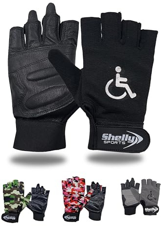 Gants de vélo Shelly en cuir avec paume rembourrée, respirants, sans doigts, avec prise antidérapante - Gants de cyclisme légers (noir, taille moyenne)