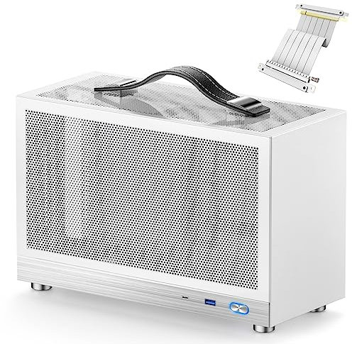 S300 - Mini-ITX PC Gaming Case - Front I/O USB 3.0 Type - C Port - SFX Power Supply 100-130mm -Cable Management System - luminum Mini-ITX Motherboard Small Portable PC Case (PCIe 3.0 16X Riser Cable)