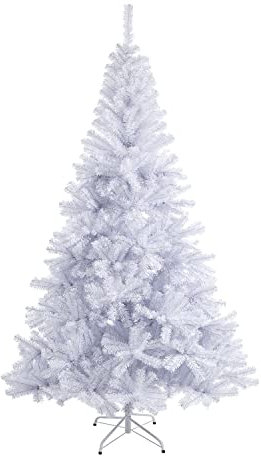 GREATOYAR Árbol de Navidad, Árbol de Navidad Artificial, Material PVC, Hogar Decoración para Navidad, con Soporte de Metálico, Fácil Montaje, Altura 210cm, Blanco