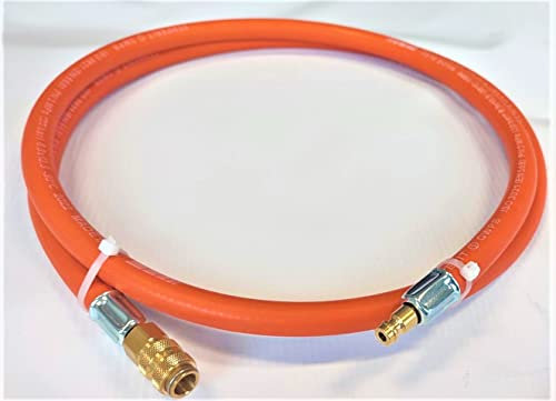 ZaTeChS Propan Butan Gasschlauch 300cm (3m) | 20 bar | Ø9mm | DN5 Stecktülle/Kupplungsstift LKS Anschluß mit Schnellkupplung | bis -30°C | Propangasschlauch | Gas Hose für Camping, Gasgrillgeräte