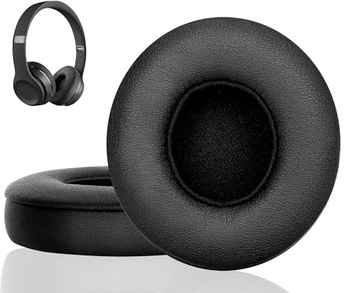 Link Dream Ersatz Ohrpolster für Beats Solo 3 Solo 2, Beats Kopfhörer Ohrpolster mit Weiches Proteinleder und Memory Schaum, Replacement Ear Pads für Beats Solo 2 Solo 3 On-Ear Kopfhörer (Schwarz)