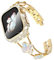 KADES Compatible with Apple Watch Straps 40mm for Women,Bling Diamond Rhinestone Stainless Steel Bracelet with Bling PC Protective Case for iWatch SE/Series 6 5 4, Gold