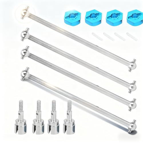 Alomejor Combinador de Adaptador de Cubo de Rueda para Coches RC 1/10 – Compatible con Modelos HSP 94111 y 94108 – Eje de Transmisión de Metal Duradero, 90 mm – Piezas de Repuesto para Vehí