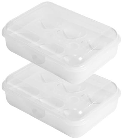 Lunaanda 2 Piezas Envase Huevos, Hueveras para Frigorifico Hueveras de Plastico Contenedor de Huevos Caja de Almacenamiento de Huevos para Camping Picnic Viaje Refrigerador al Aire Libre (6 Rejillas)
