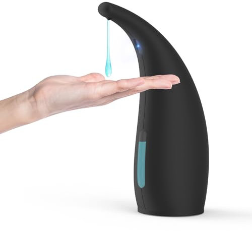 HMJIA Distributore di sapone automatico elettrico con sensore IPX6 impermeabile dispenser di sapone per cucina e bagno hotel ristorante luogo pubblico (300 ml - nero)