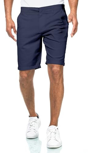 Smith & Solo Pantaloni corti da uomo – Chino, pantaloncini corti in cotone, bermuda estivi, da corsa, da uomo, per sport, blu navy, S