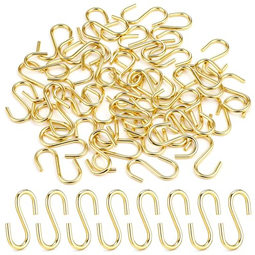 50 Pcs 1 Inch Mini S Hooks for Hanging Metal S Hooks Heavy Duty S-Shaped Hook Iron Wire Hanger‌ Connectors Christmas Ornament Hanger Hanging, Wall, Curtain, Siding, Pot, Shower, Kitchen, Plants