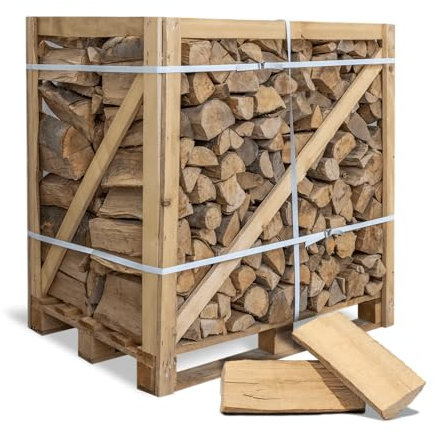 PALIGO Bois de chauffage - Pour barbecue, poêle à bois, cheminée, chauffage - Bois de chêne sec - 33 cm 1RM = 1,4SRM - 1 palette HEIZFUXX®