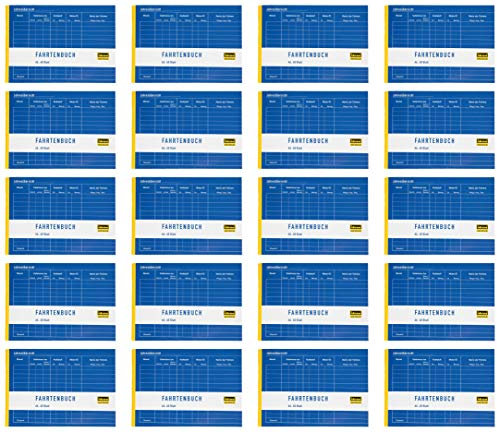 Idena 314250/20 - Fahrtenbuch, doppelseitig bedruckt, holzfreies Papier, 40 Blatt (Fahrtenbuch, A6 | 20er Maxi Sparpack)
