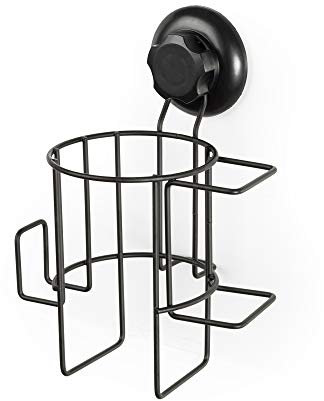 Compactor - Porte-sèche-Cheveux BESTLOCK Black, Installation Ultra-Facile sans Outils, Antirouille et Étanche - 17x13x23 cm