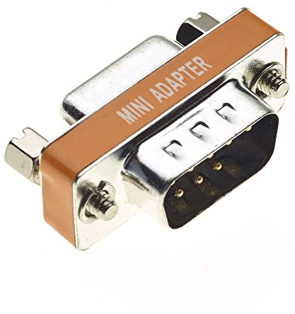 Keple 9 Pin Miniatura Macho a Hembra Adaptador de Acoplador de Modem Nulo - Fácil de Usar e Instalar - para DB9 machos a DB9 Hembras - Cuerpo de latón - Niquelado - Resistente a la corrosión