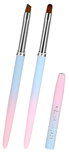 Sliverdew Nail Art Clean Up Brushes, 2Pcs Round&Angled Nail Painting Brushes Professional Nail Design Brushes, Finger Nail Polish Brush for Cleaning Mistake on the Cuticles