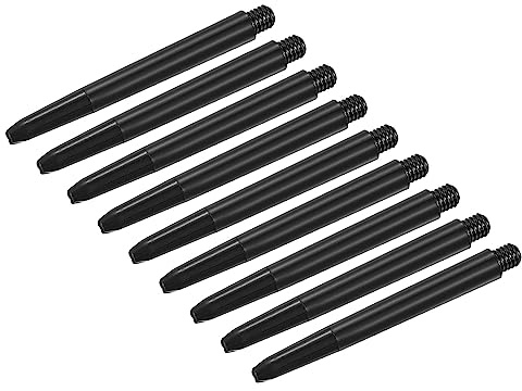 PATIKIL 48mm Dardo Alberi, Medio 2BA Filetto Plastica Dardo Gambi Dardo Accessori per Acciaio Punta - 9pz (Nero)