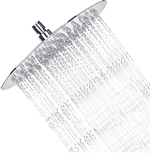 Pomme de douche à effet pluie ronde de 25,4 cm en acier inoxydable 304 pour plafond ou support mural, Douche Accessoire