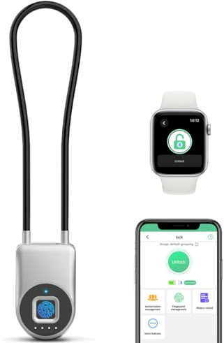 eLinksmart Candado de cordón, candado de cable de huellas dactilares, candado de aplicación para teléfono móvil, cerradura de equipaje, cerradura de muebles, taquilla, resistente al agua