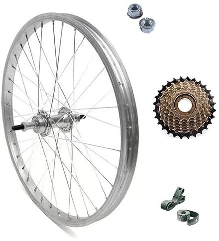 RUOTA/CERCHIO POSTERIORE 26 X 1.75 + RUOTA LIBERA 7 VELOCITÀ BICI ATTACCO STANDARD ALLUMINIO/ACCIAIO 26X1.75 OLANDA - BICICLETTA CITY BIKE - PASSEGGIO DADI DI FISSAGGIO E FLAP INCLUSI