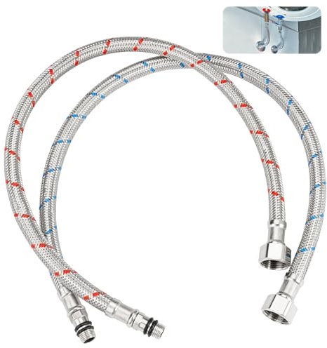2 Pièces Tuyaux de Raccordement Flexibles Robinets G3/8 x M10 Tuyau Flexible Pour Robinet 50cm Raccord Tuyau de Raccordemen, Acier Inoxydable Flexible de Robinetterie Sanitaire
