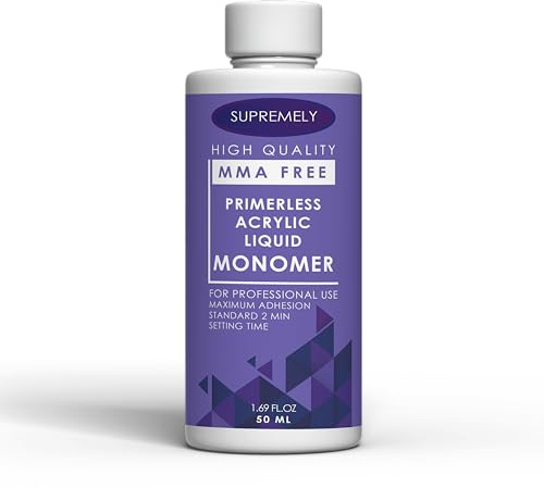 Acrylic Liquid Monomer Professional Salon MMA-FREE Non-Yellow | Medium Drying Time Maximum Strength Adhesive Nail Extension | Used for Natural Nails and Fake Nails Purple By Supremely