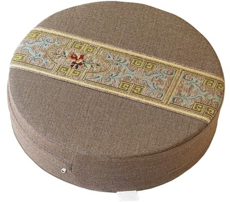PIPOEI Cuscino da Terra per la Meditazione, Cuscino per la Meditazione, Cuscini Rotondi di Grandi Dimensioni per sedersi, riempimento Aggiunto di Schiuma 04,50cm-6cm