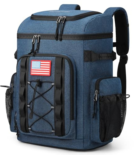 Maelstrom Backpack Cooler,Soft Lightweight Leakproof Cooler Backpack,Men Women 35/50 Can Insulated Cooler Bag,Keeps Hot/Cold for Up to 16 Hours,Perfect for Camping, Beach (Blue, 35 can)
