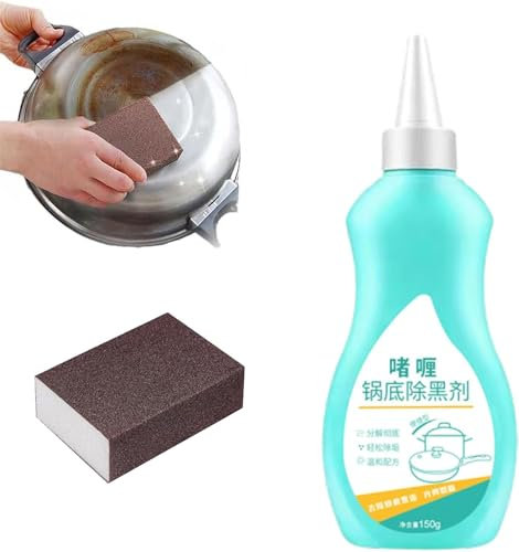 Gel nettoyant magique pour casseroles et poêles, gel de nettoyage pour fond de casseroles et poêles, puissant en acier inoxydable pour fond d'ustensiles de cuisine (1 pièce)