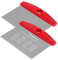 Ourokhome Bench Dough Kitchen Scraper Knife, Stainless Steel Pizza Cutter for Baking, Bread with Anti-Wear Laser-Engraved Measuring Scale and Conversion Chart, Dishwasher Safe, 2 Pack, Red