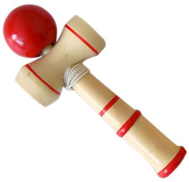 Yaoliucp Blå Blå Trä Kendama-Leksak Klassisk Japansk Balanseringsskicklighetsspel Trä Skicklighetsleksak,