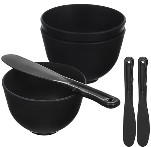Ipetboom Silicone Facial Mask Bowl Set with Spatulas - 3Pcs Deep Mixing Bowls and Applicator Tools for Diy Skincare Spa Salon Mud Mask Mixing and Application