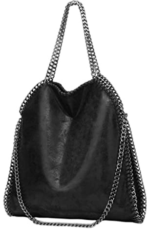 NASSMOSSE Sac à chaîne pour dames grande capacité Pu Leather Femmes Tote Sac portable Zipper Casual Single Sac à bandoulière pour la datation des achats
