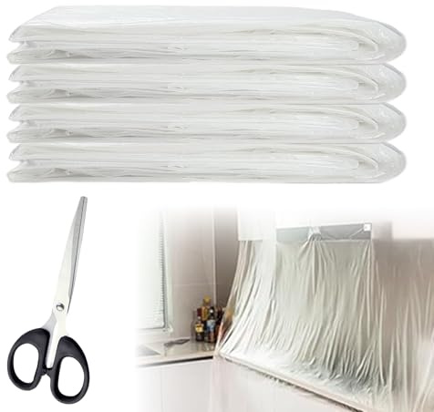 Abdeckfolie Maler - 4er Set, 4×5m Starke Malerfolie, Transparente Abdeckfolie aus PE, Inklusive Schere, Große Malerabdeckfolie für Malerarbeiten, Renovierung und Gartenmöbel